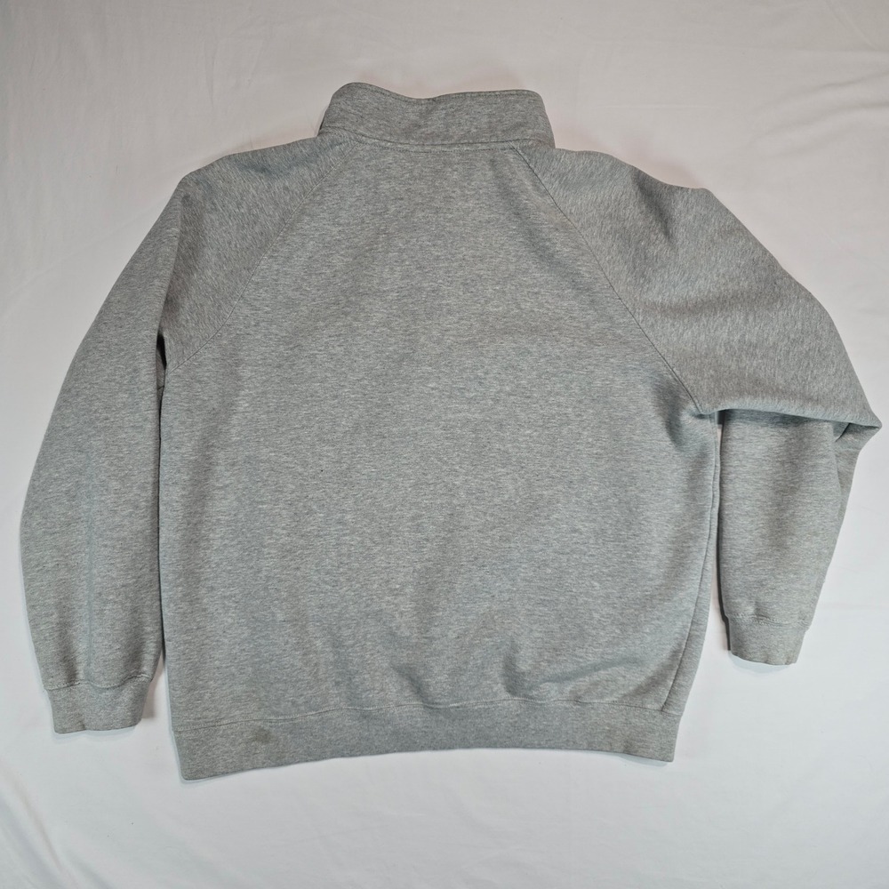 Reebok Mens Quarter Zip Sweatshirt Gray Large Pullover RBLK111704 Logo Fleece - Picture 2 of 14